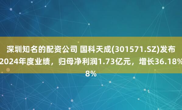 深圳知名的配资公司 国科天成(301571.SZ)发布2024年度业绩，归母净利润1.73亿元，增长36.18%